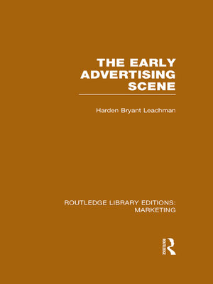 cover image of The Early Advertising Scene (RLE Marketing)